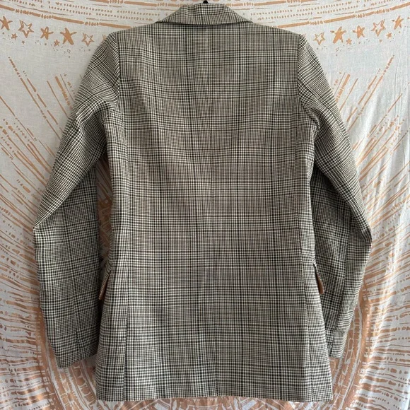 Lulus Making Headlines Beige Multi Plaid Blazer size XS - Picture 10 of 11